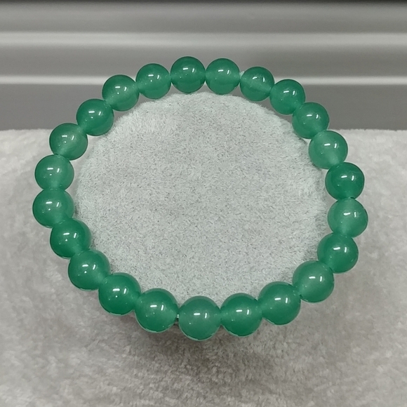 8mm Green Aventurine Beaded Stretch Bracelet Natural Gemstone 8mm Bead - Picture 3 of 8